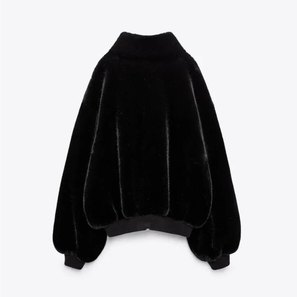 Zara NWT Faux Fur Bomber Jacket - Size S (New With Tags) - Picture 2 of 5